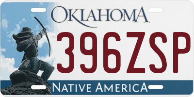 OK license plate 396ZSP