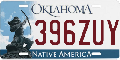 OK license plate 396ZUY