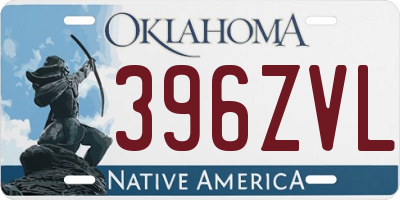 OK license plate 396ZVL