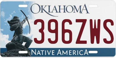 OK license plate 396ZWS