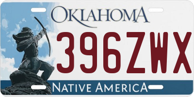 OK license plate 396ZWX