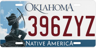 OK license plate 396ZYZ