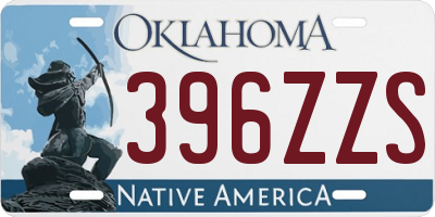 OK license plate 396ZZS