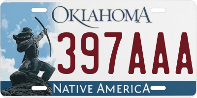 OK license plate 397AAA