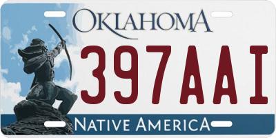 OK license plate 397AAI