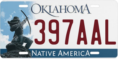 OK license plate 397AAL
