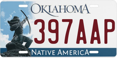 OK license plate 397AAP