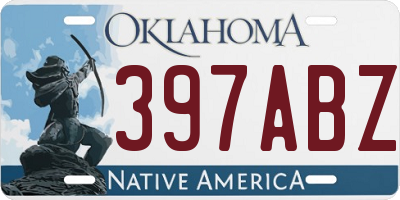 OK license plate 397ABZ