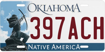 OK license plate 397ACH