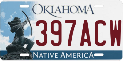 OK license plate 397ACW