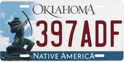 OK license plate 397ADF