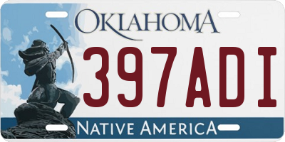 OK license plate 397ADI