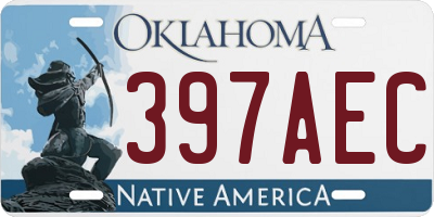 OK license plate 397AEC