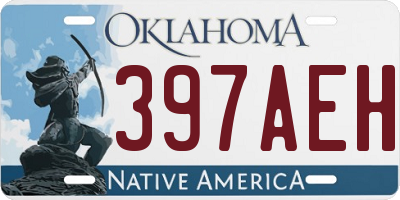 OK license plate 397AEH