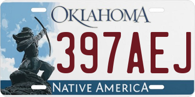 OK license plate 397AEJ