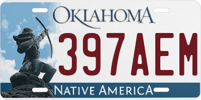 OK license plate 397AEM