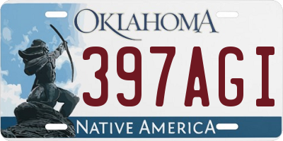 OK license plate 397AGI