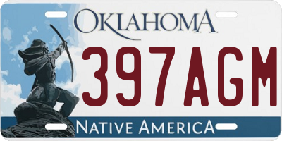 OK license plate 397AGM