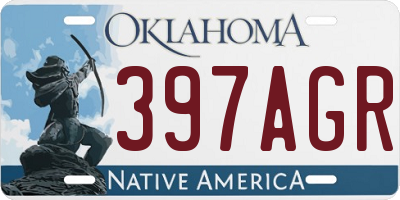 OK license plate 397AGR