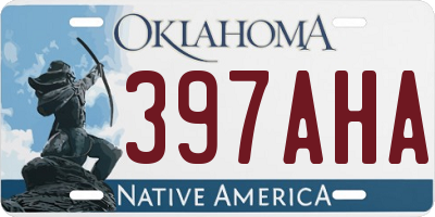 OK license plate 397AHA