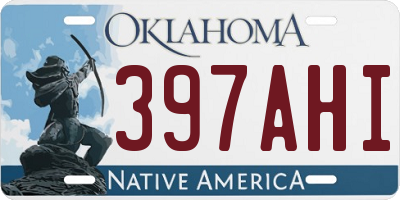 OK license plate 397AHI