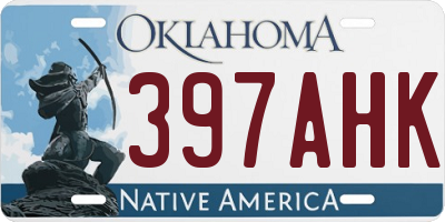 OK license plate 397AHK
