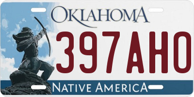 OK license plate 397AHO