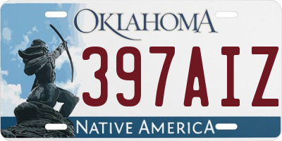 OK license plate 397AIZ