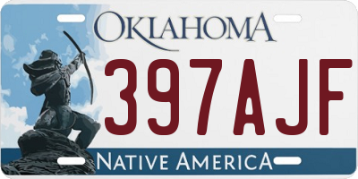OK license plate 397AJF
