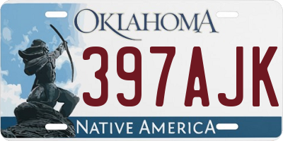 OK license plate 397AJK