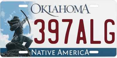 OK license plate 397ALG