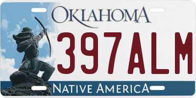 OK license plate 397ALM