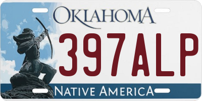 OK license plate 397ALP