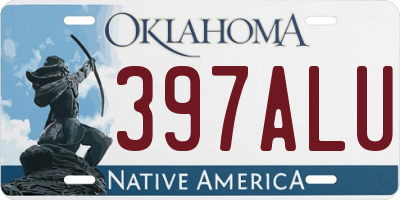 OK license plate 397ALU