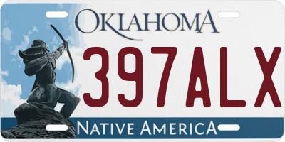 OK license plate 397ALX