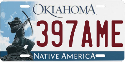 OK license plate 397AME