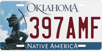 OK license plate 397AMF