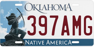 OK license plate 397AMG