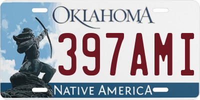 OK license plate 397AMI