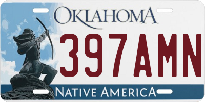OK license plate 397AMN