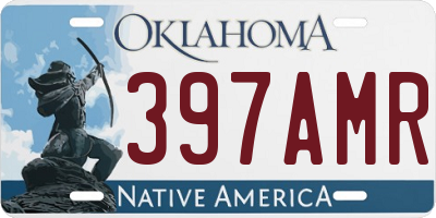 OK license plate 397AMR