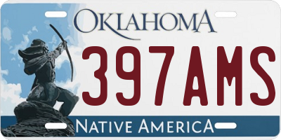 OK license plate 397AMS