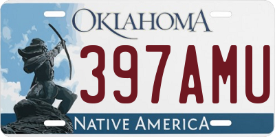 OK license plate 397AMU