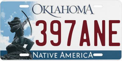 OK license plate 397ANE