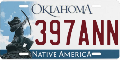 OK license plate 397ANN