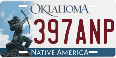 OK license plate 397ANP