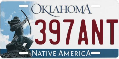 OK license plate 397ANT