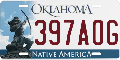 OK license plate 397AOG