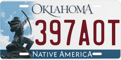 OK license plate 397AOT