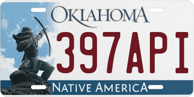 OK license plate 397API